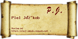 Plel Jákob névjegykártya